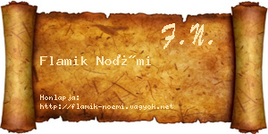 Flamik Noémi névjegykártya